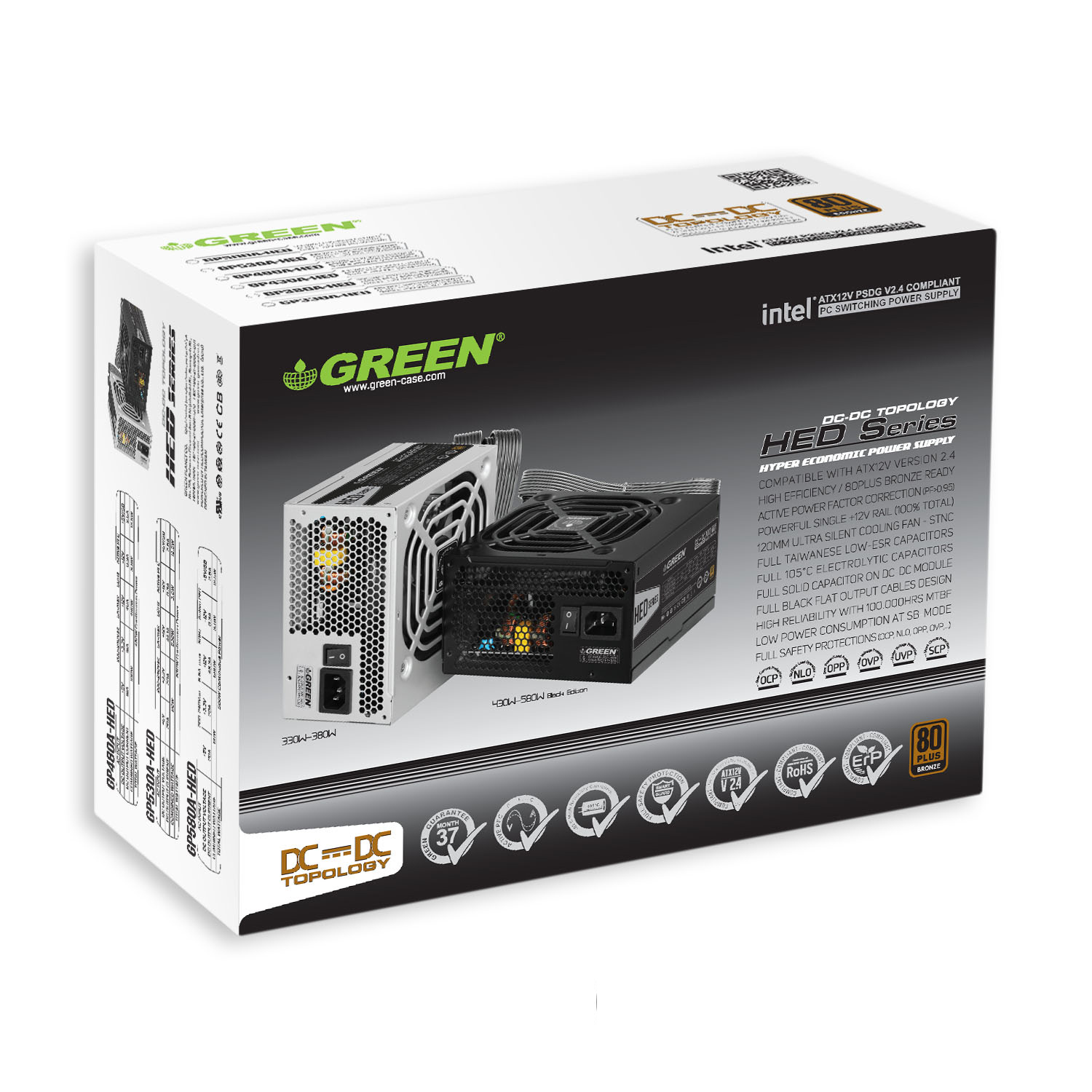 منبع تغذیه کامپیوتر گرین مدل GP480A-HED