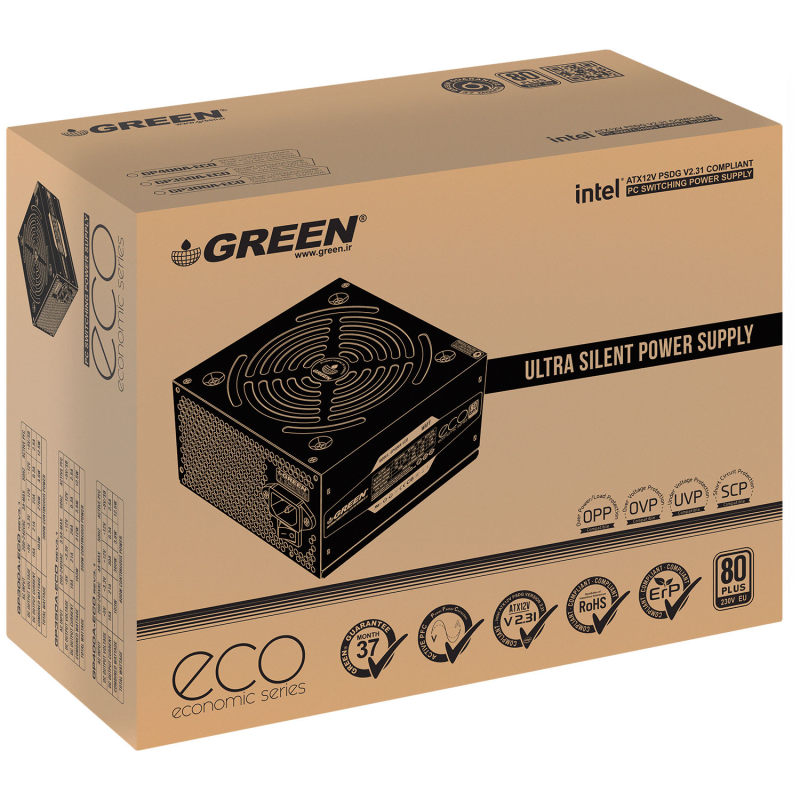 منبع تغذیه کامپیوتر گرین مدل POWER 400 ECO GREEN
