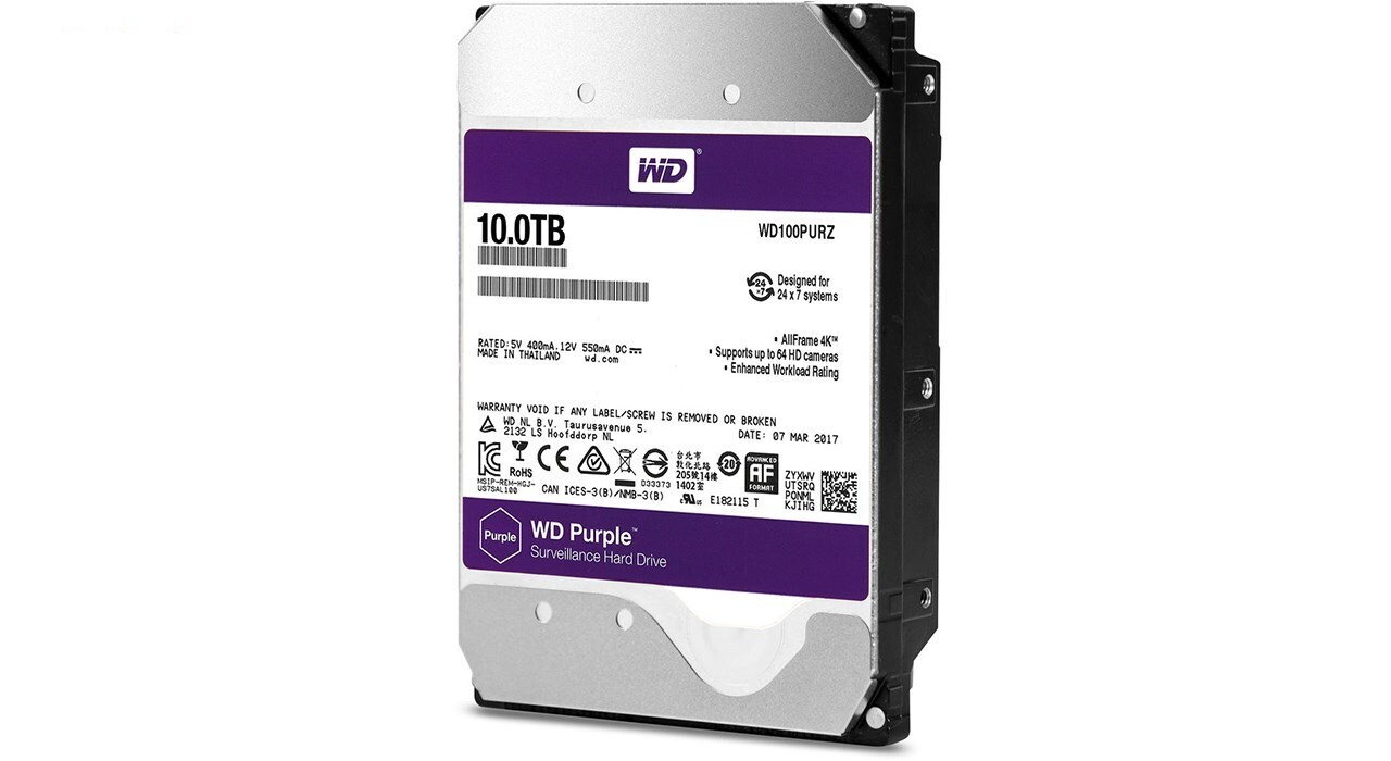 هارددیسک اینترنال وسترن دیجیتال مدل Purple WD100PURZ ظرفیت 10 ترابایت