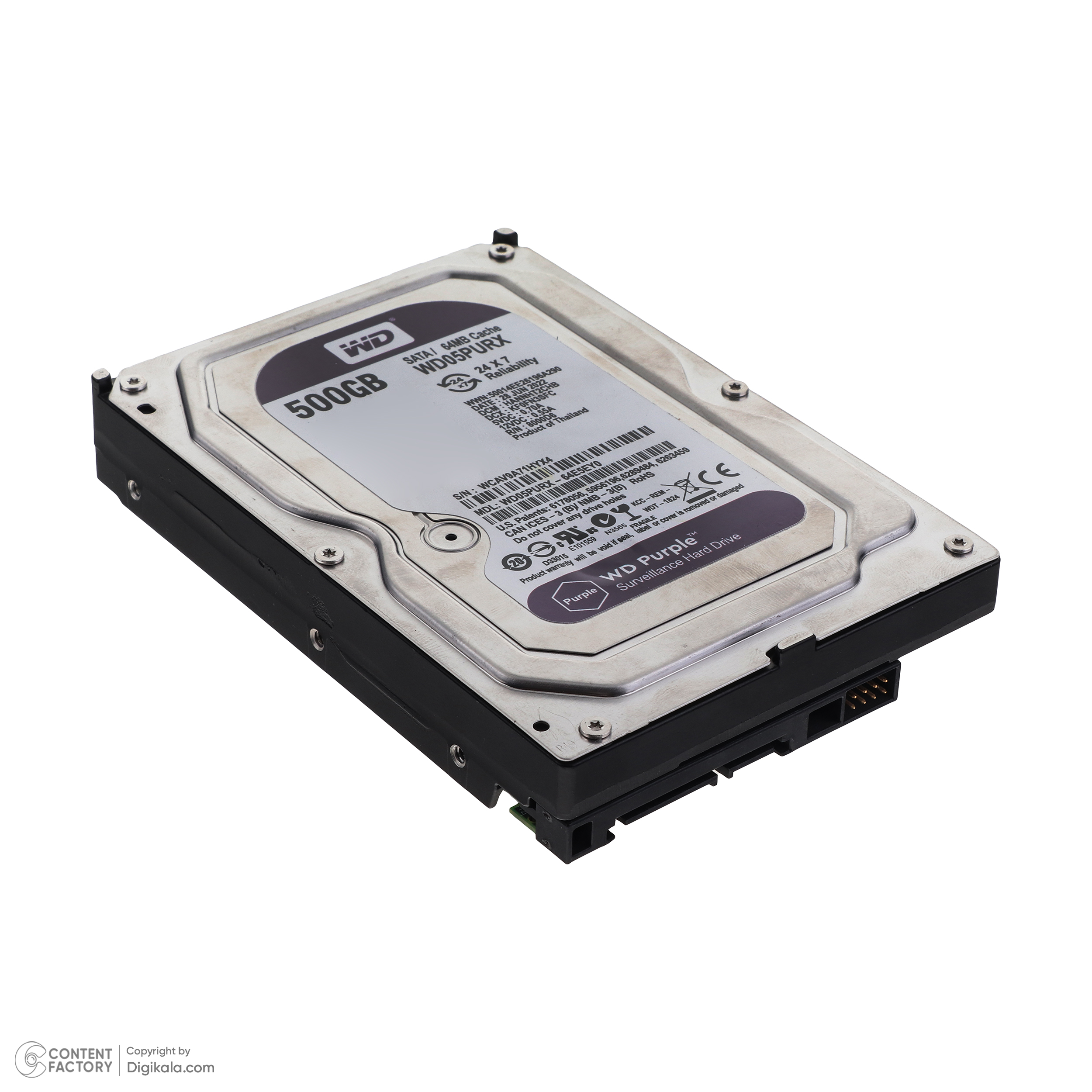 هارد دیسک اینترنال وسترن دیجیتال مدل WD05PURX ظرفیت 500 گیگابایت