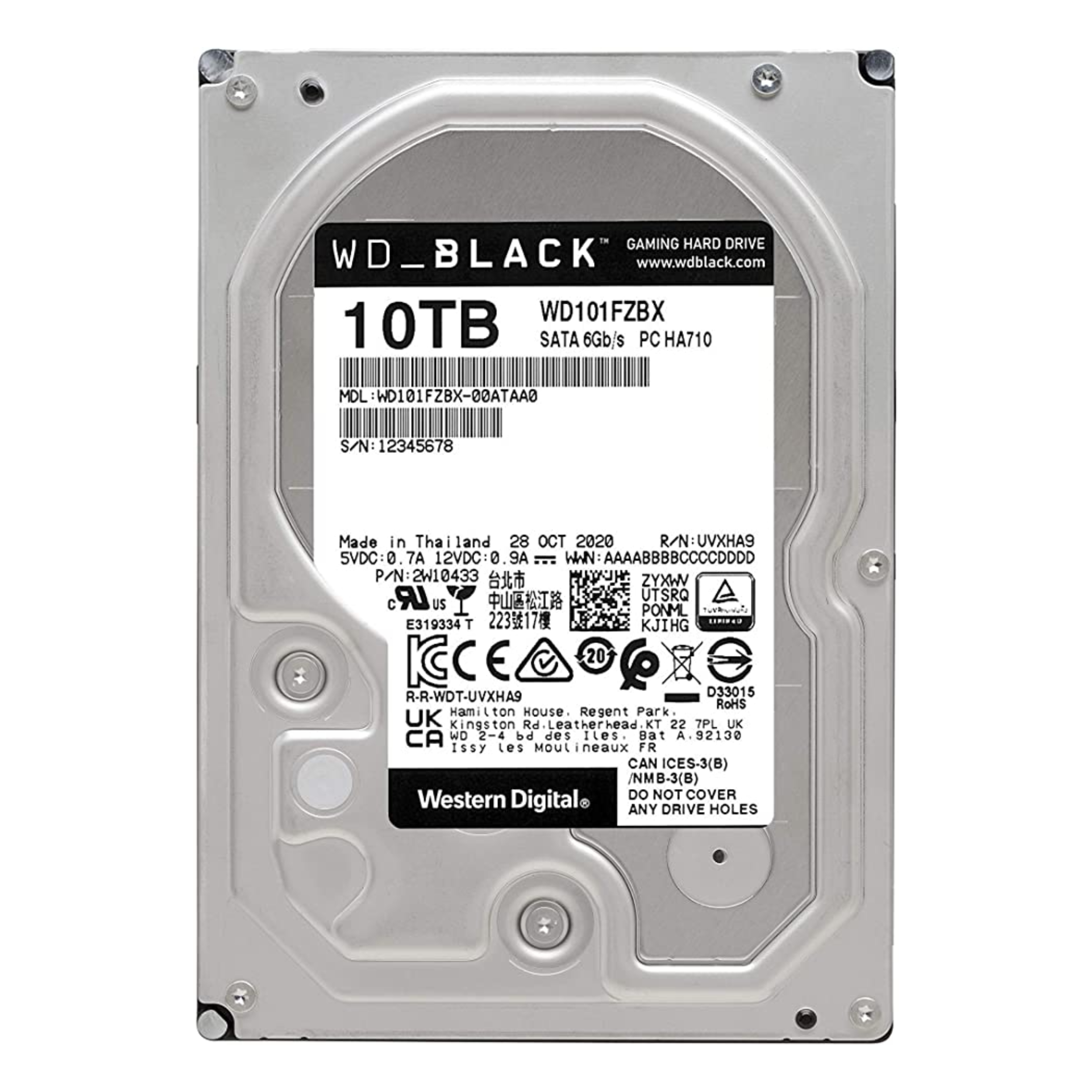 هارددیسک اینترنال وسترن دیجیتال مدل Black WD101FZBX ظرفیت 10 ترابایت