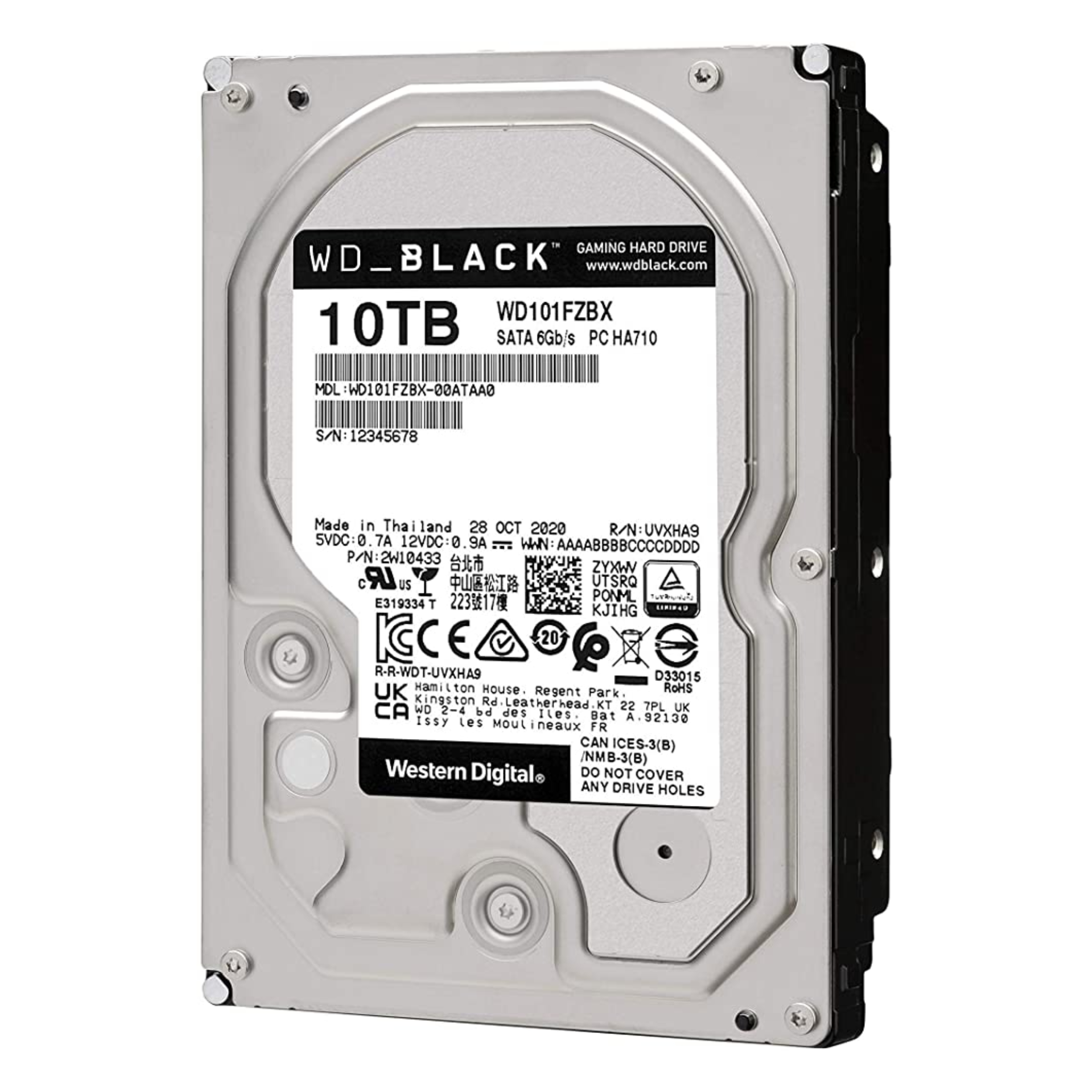 هارددیسک اینترنال وسترن دیجیتال مدل Black WD101FZBX ظرفیت 10 ترابایت