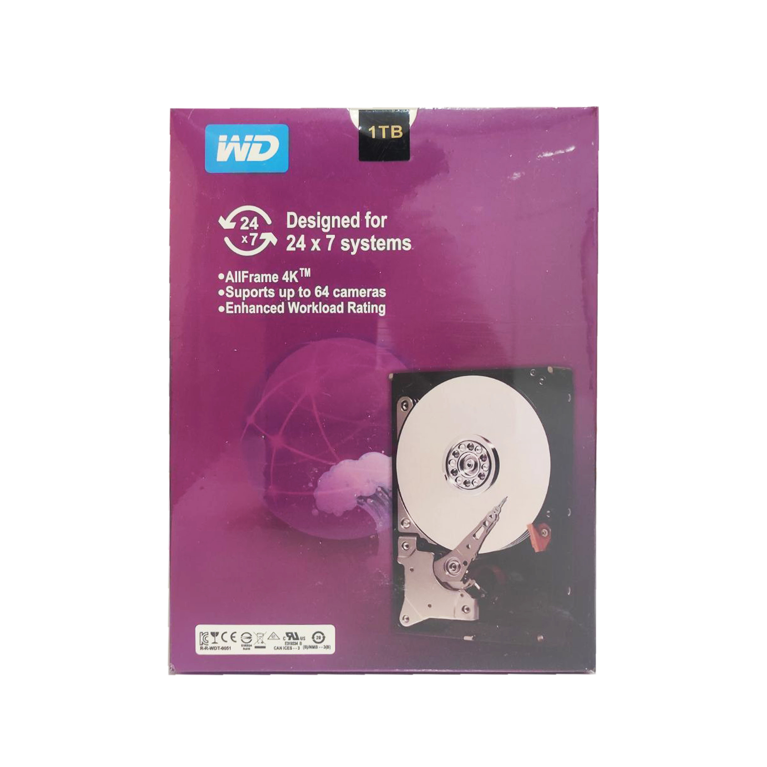 هارددیسک اینترنال وسترن دیجیتال مدل Purple WD100PURZ ظرفیت 1 ترابایت